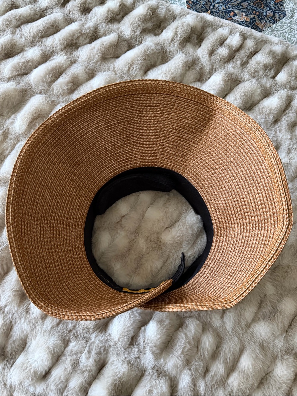 ERIC JAVITS SQUISHEE HALO HAT NATURAL/BLACK ONE SIZE ADJUSTABLE - Picture 7 of 14